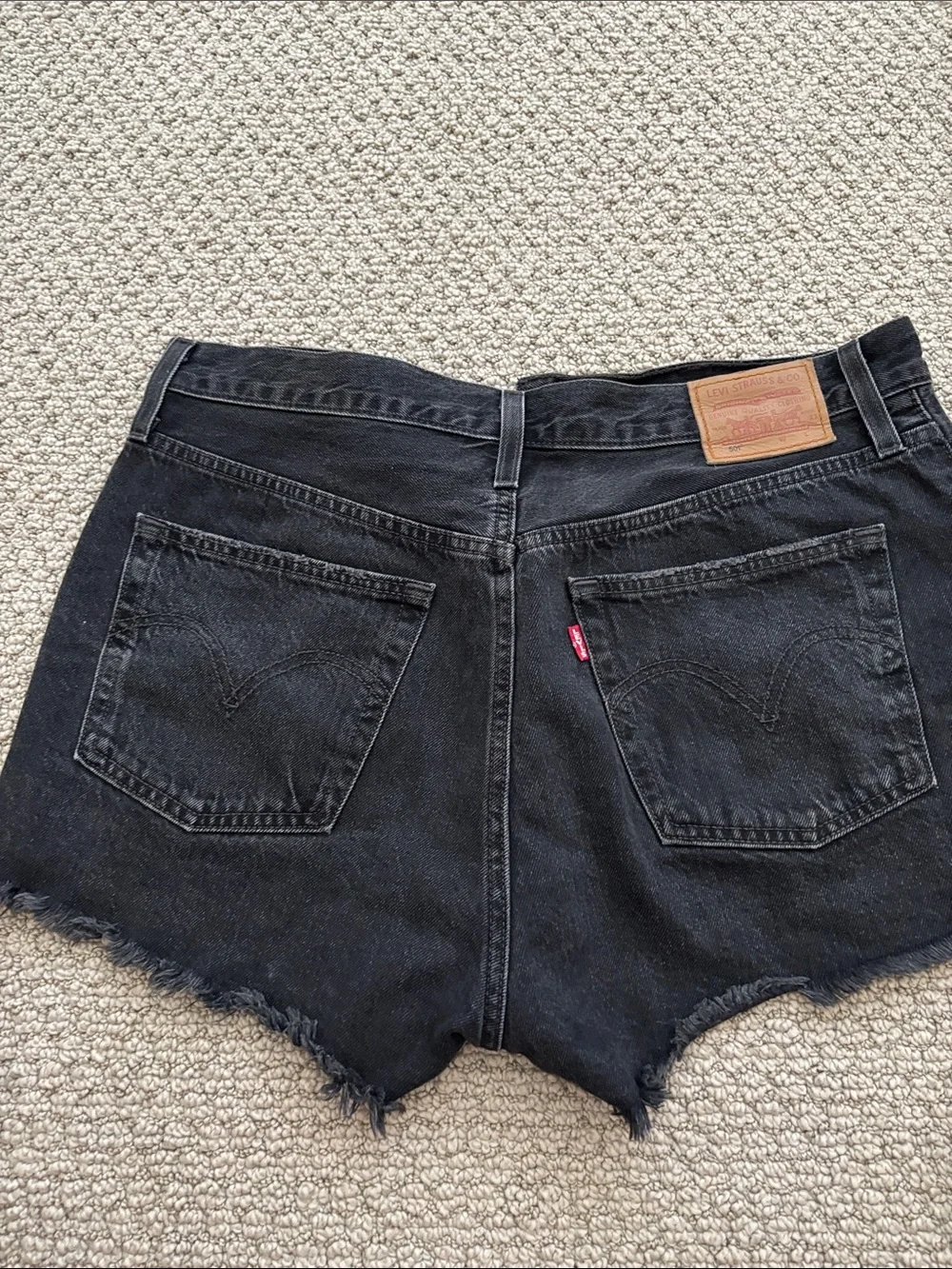 Levi's Black Distressed Cutoff Denim Shorts